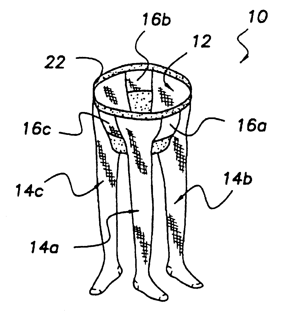 Pantyhose garment with spare leg portion