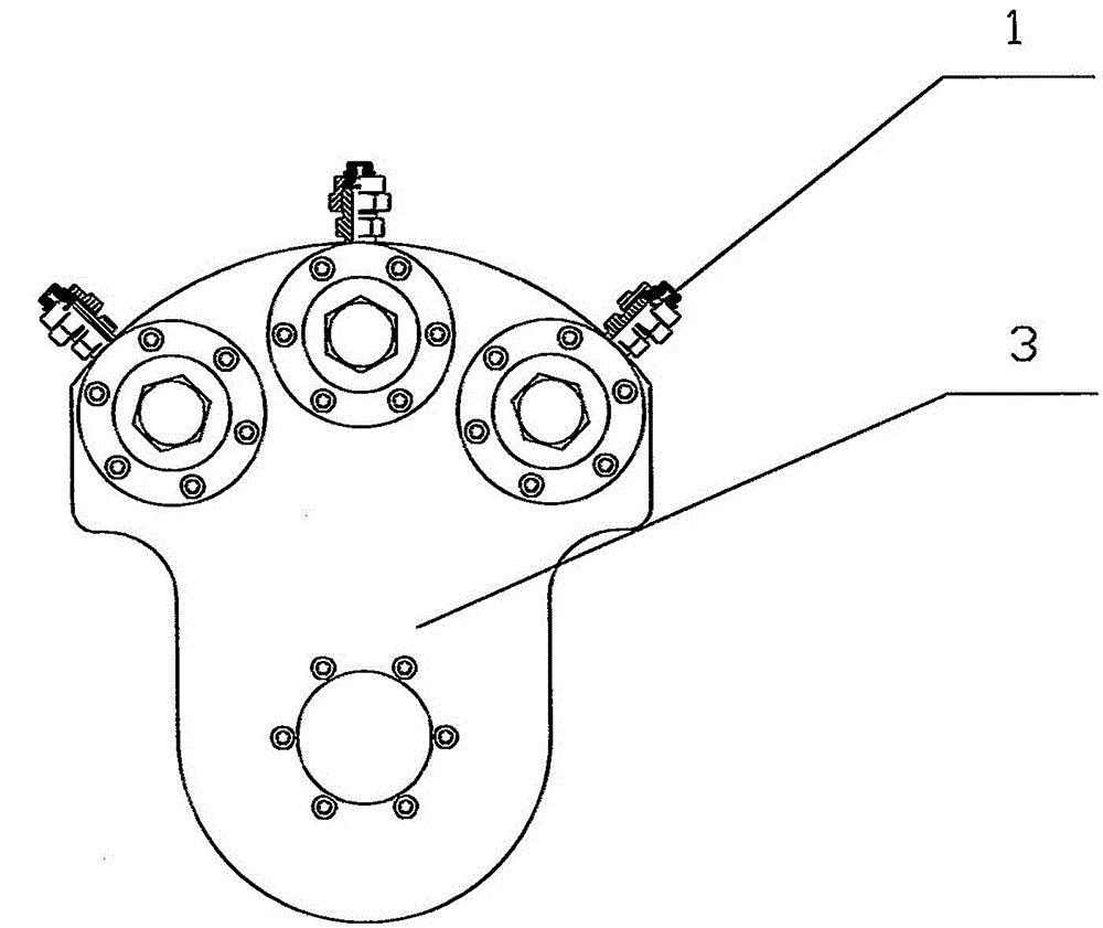 Multi-directional nozzle device for radiator fin cleaning machine of indirect air cooling tower in power plant