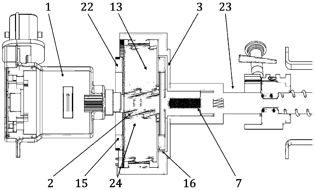 Transmission gear selecting and shifting control device driven by single motor