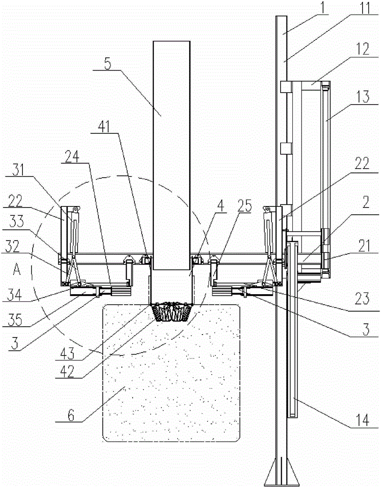 Opening tensioning device of ton bag