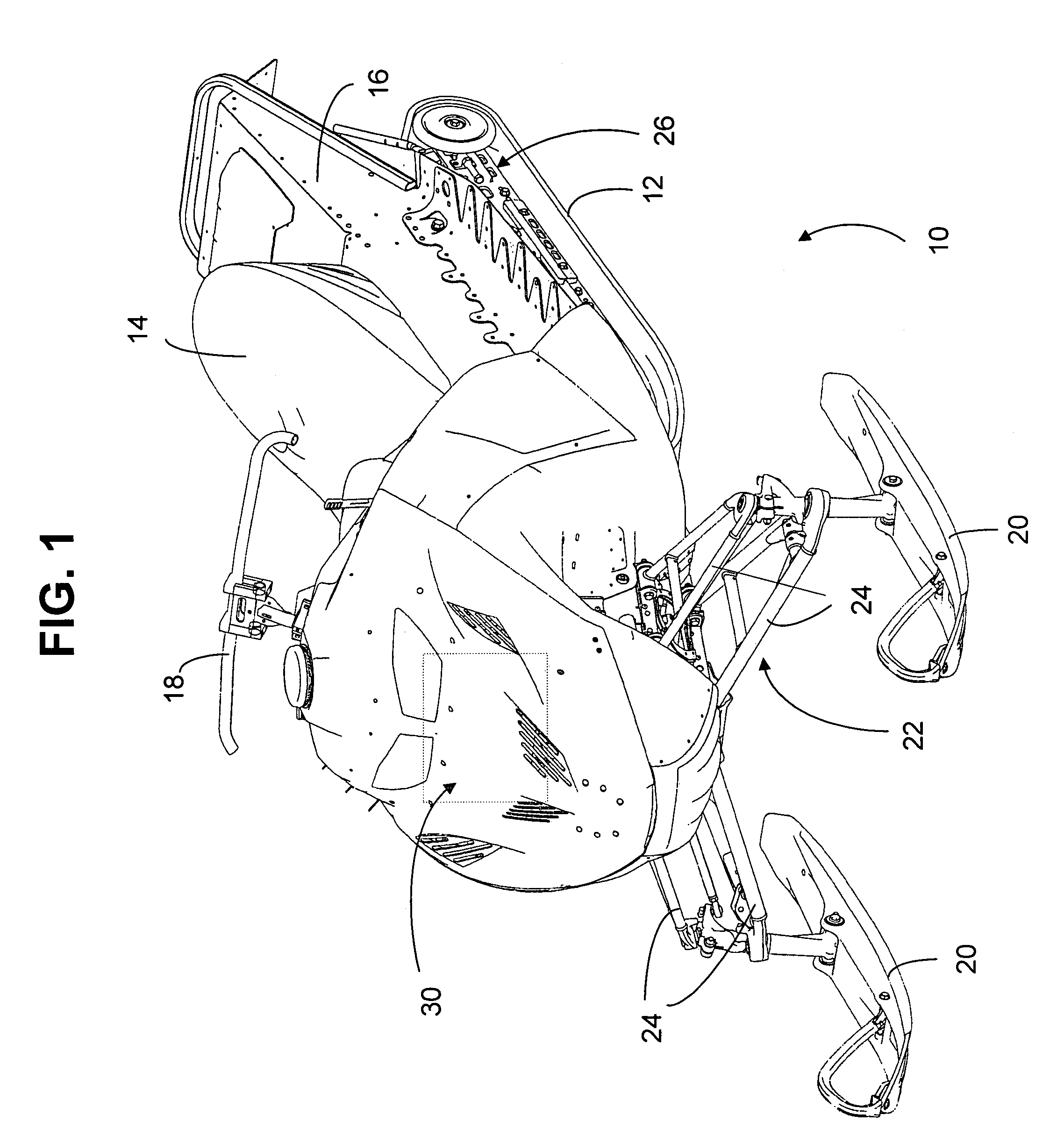 Integrated heat exchanger and engine mount for a snowmobile