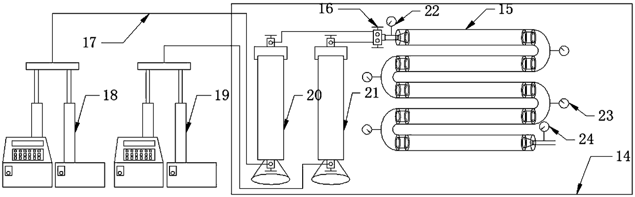 Method and device for judging emulsification generating position in long cementing tube