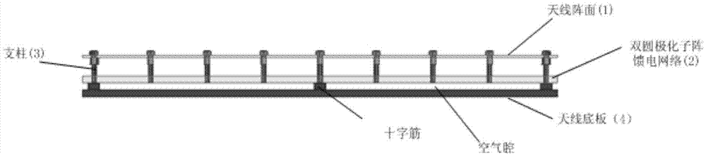 Broad-band double-circular-polarization panel self-tracking antenna