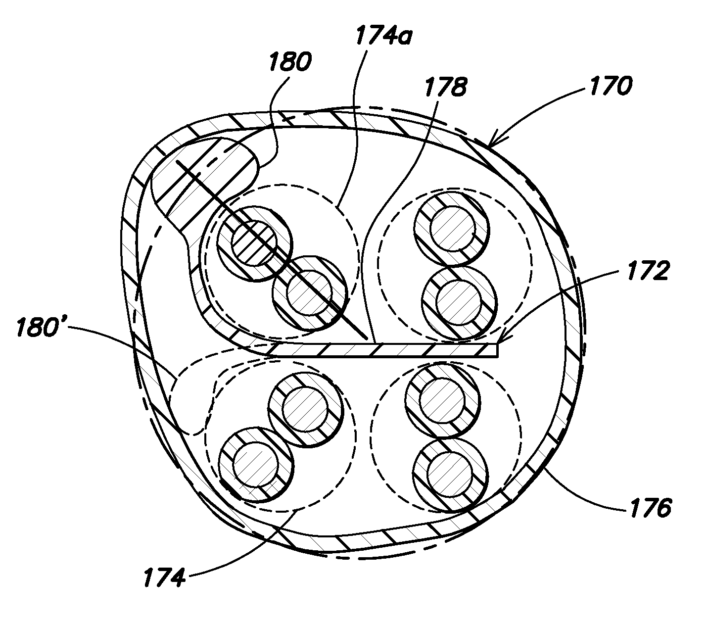 Twisted pair cable having improved crosstalk isolation