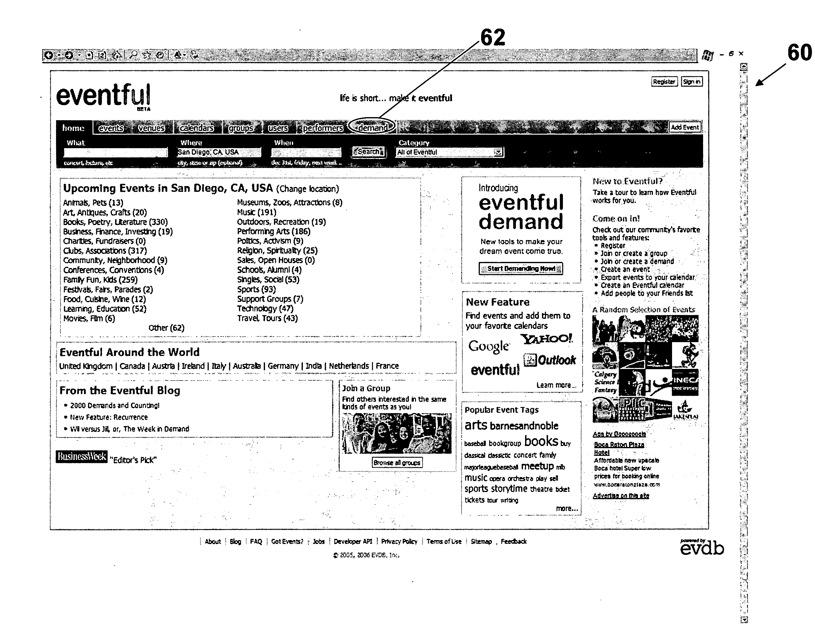 Event demand system and method