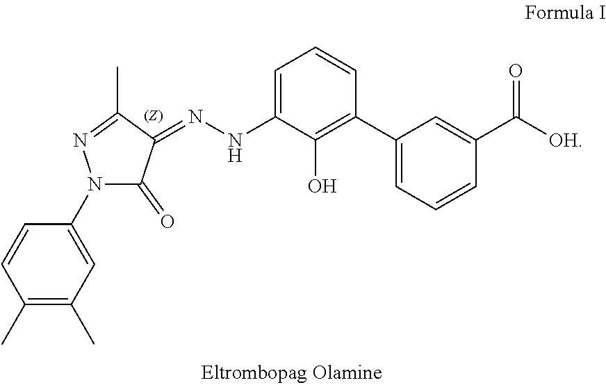 Pharmaceutical composition comprising eltrombopag olamine