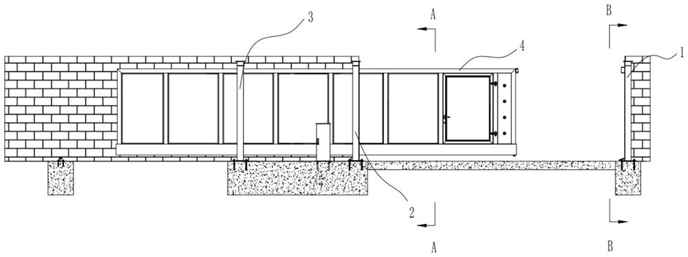 Suspended storm and flood prevention door