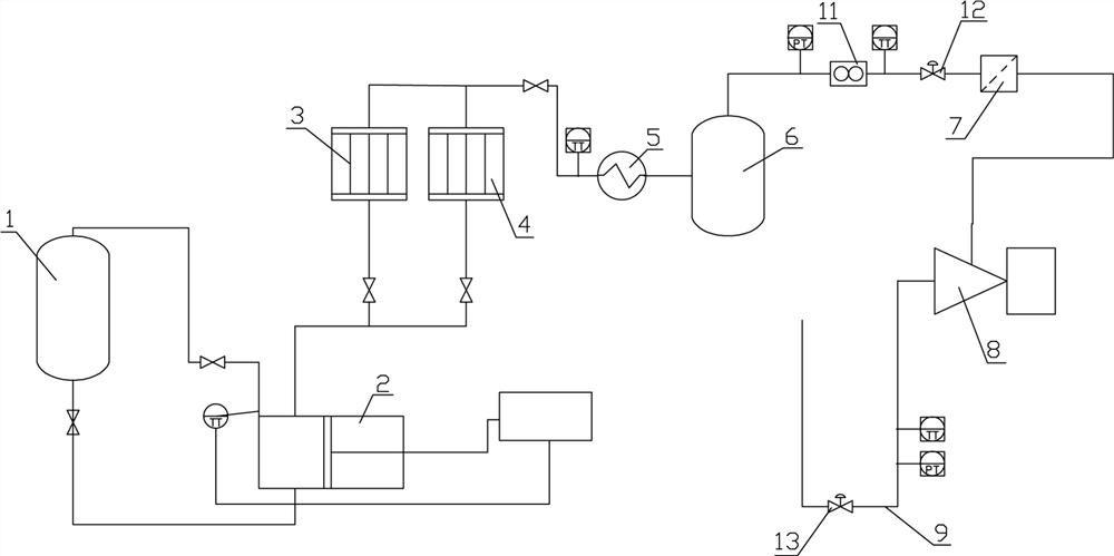 Refrigeration expansion machine performance testing device