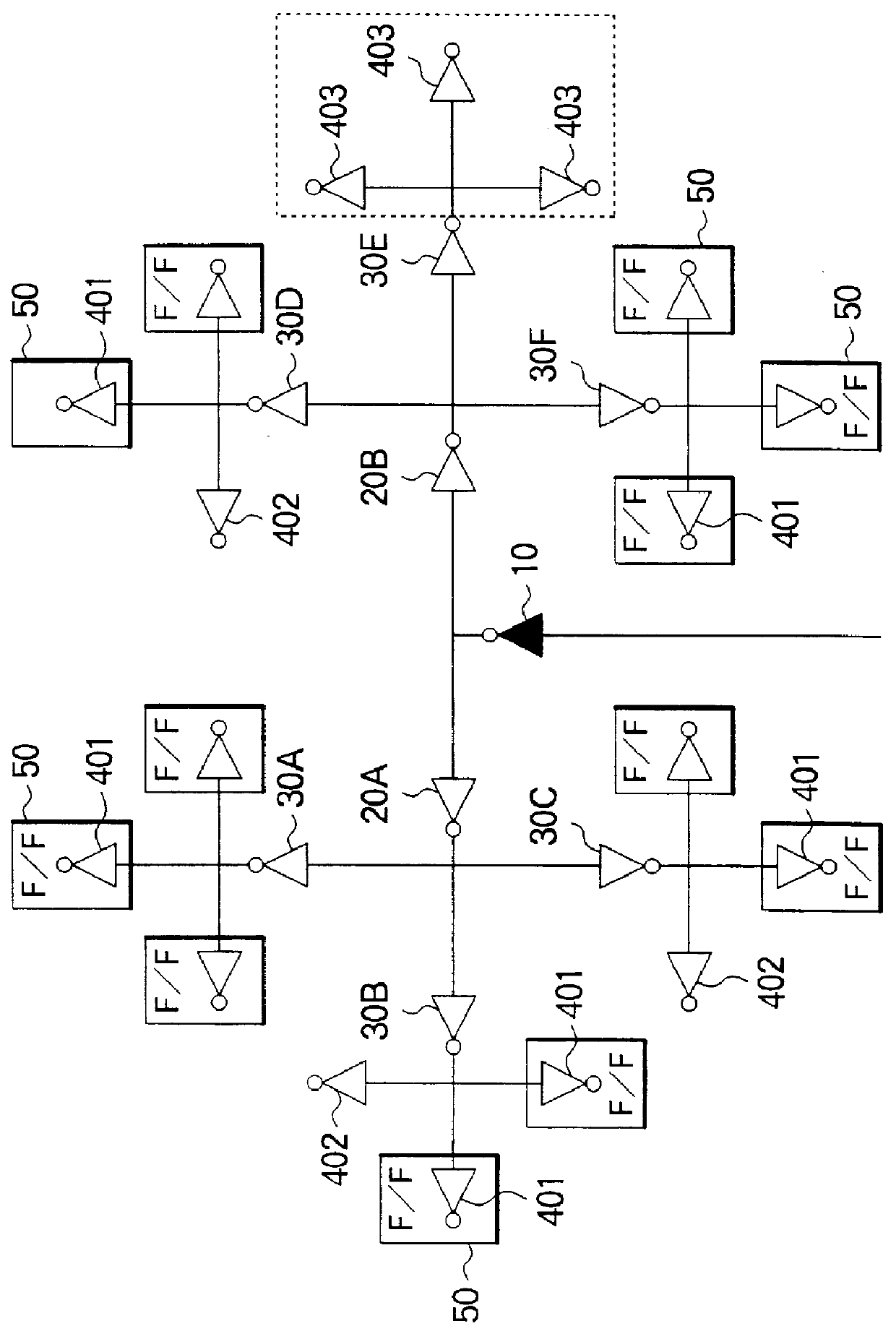 Layout method for a clock tree in a semiconductor device