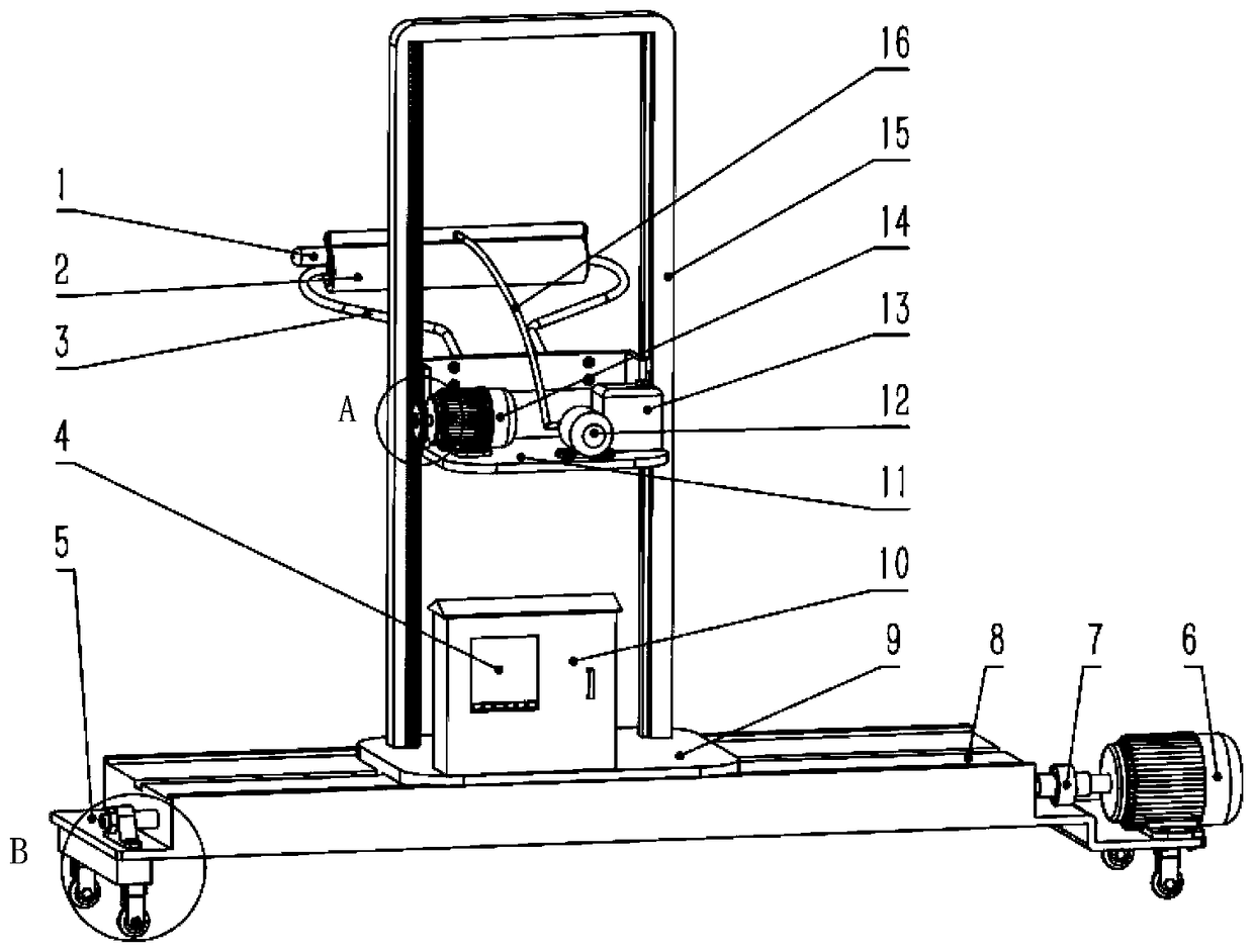 Vertical and horizontal mobile wall brushing machine