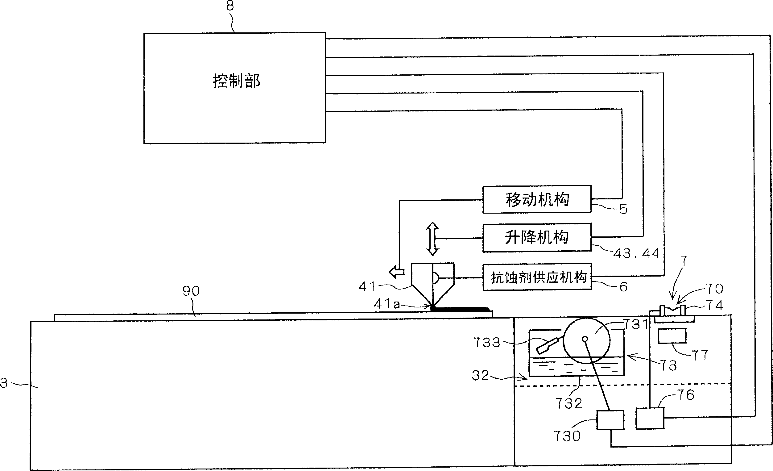 Nozzle cleaning device and substrate treating device