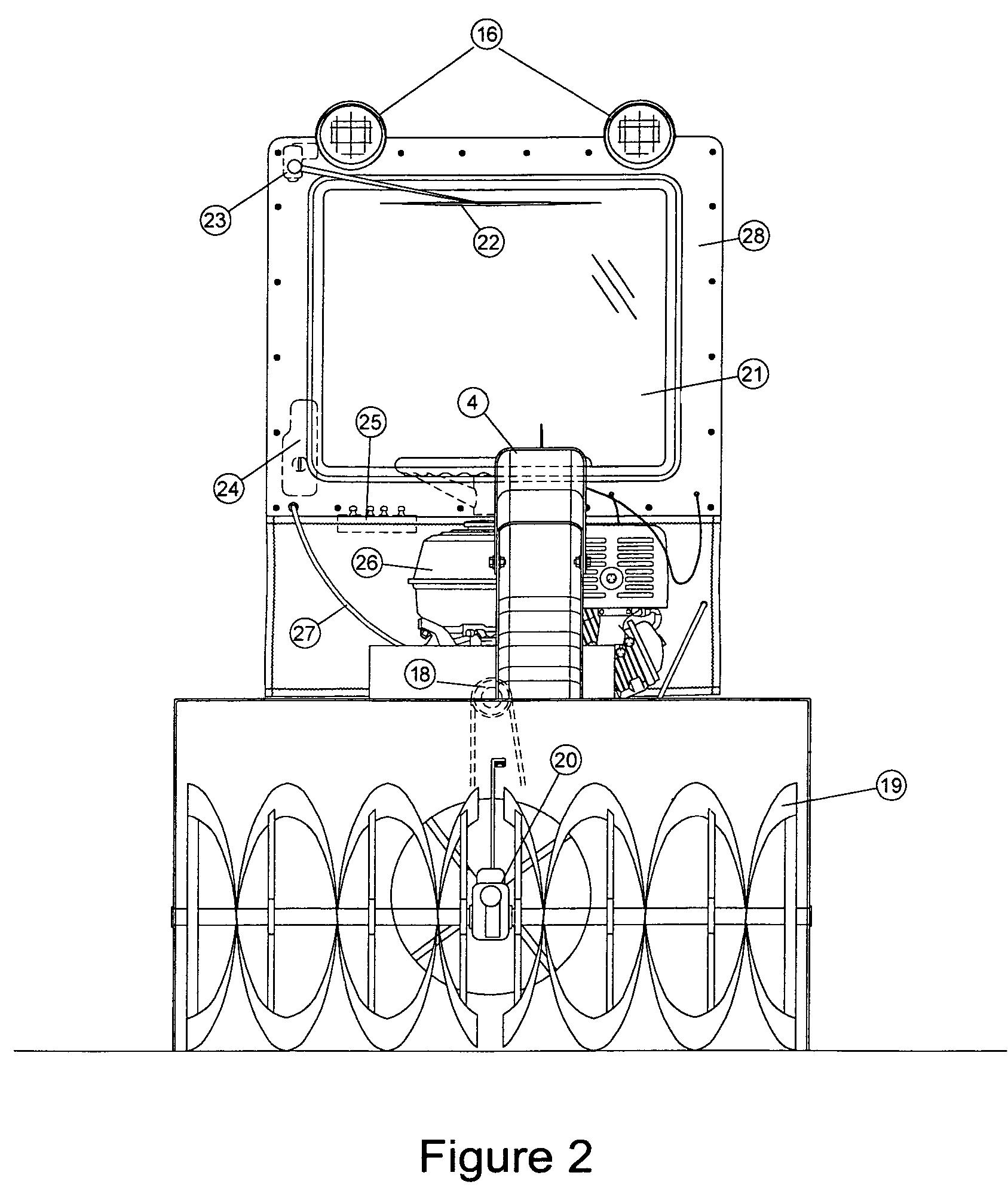 Ride-on snow blower