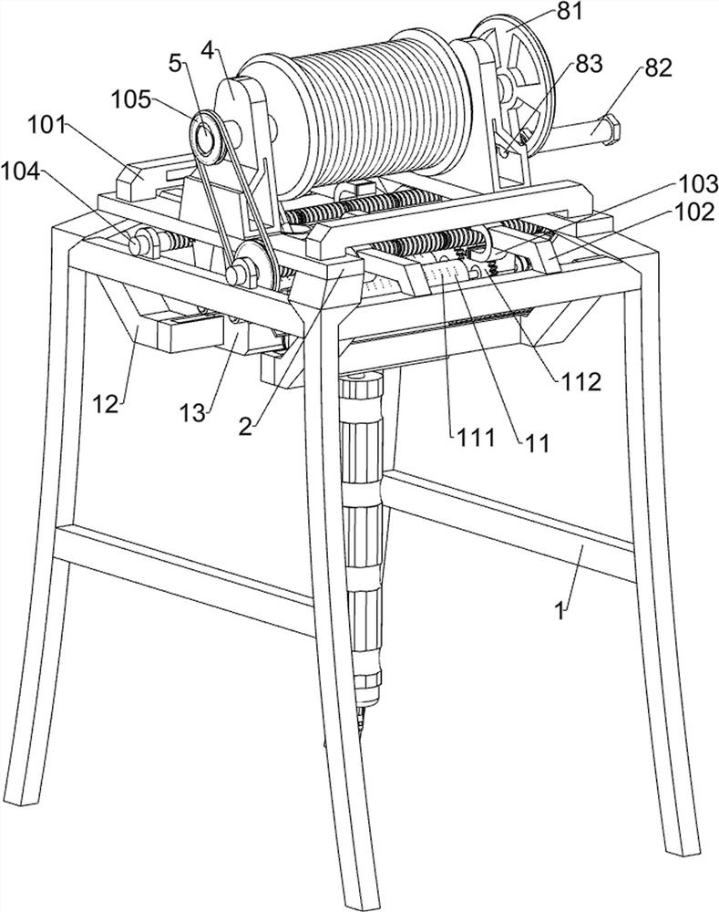 Winch cable take-up and pay-off wiring frame for drilling radar detector