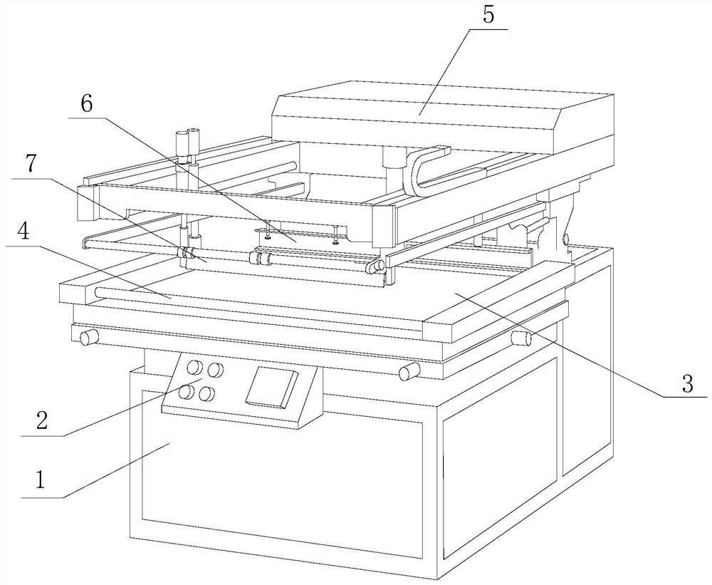 A kind of intermittent flat screen printing machine with back side cleaning