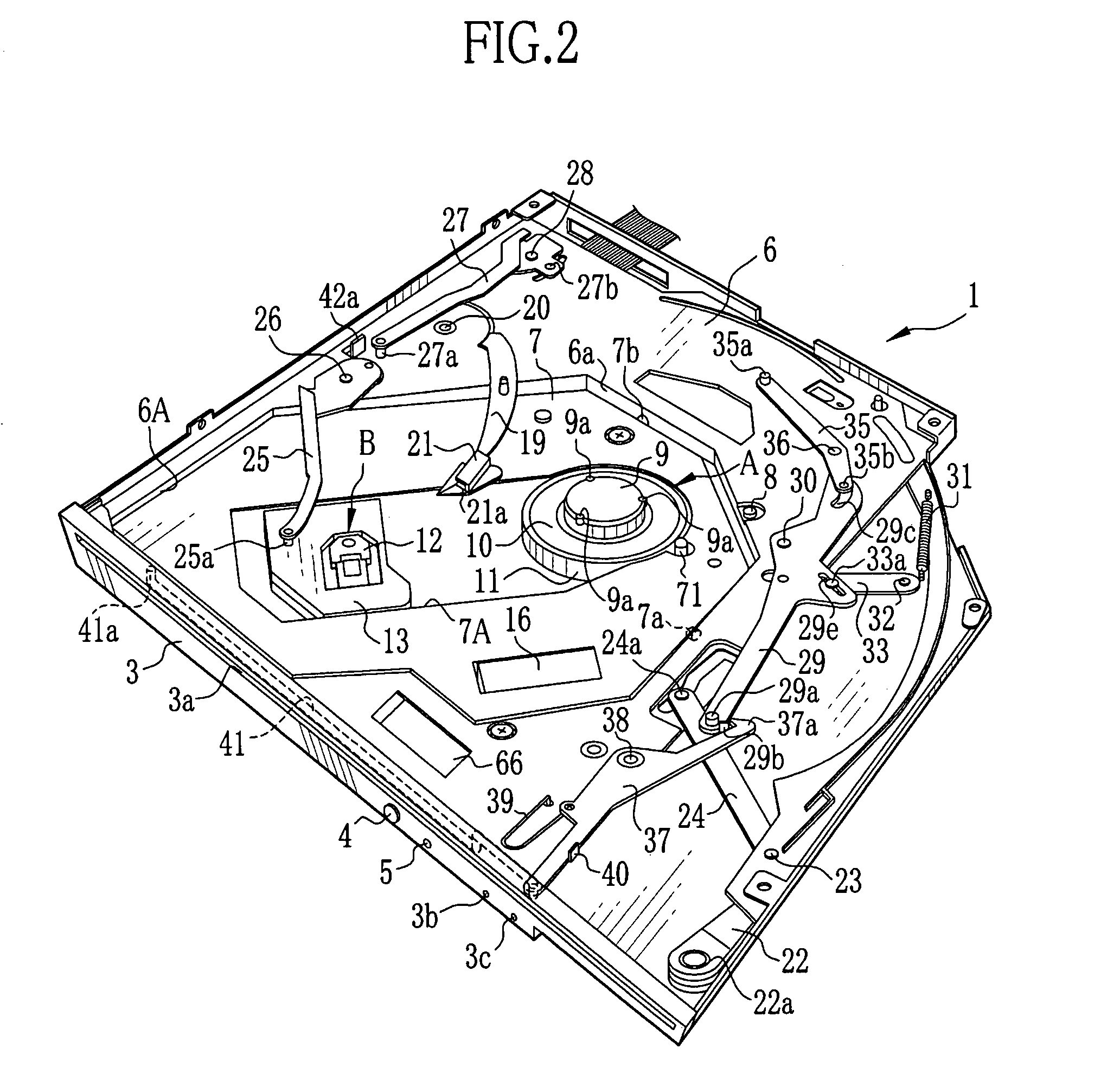 Disk device for loading and unloading disks of different sizes