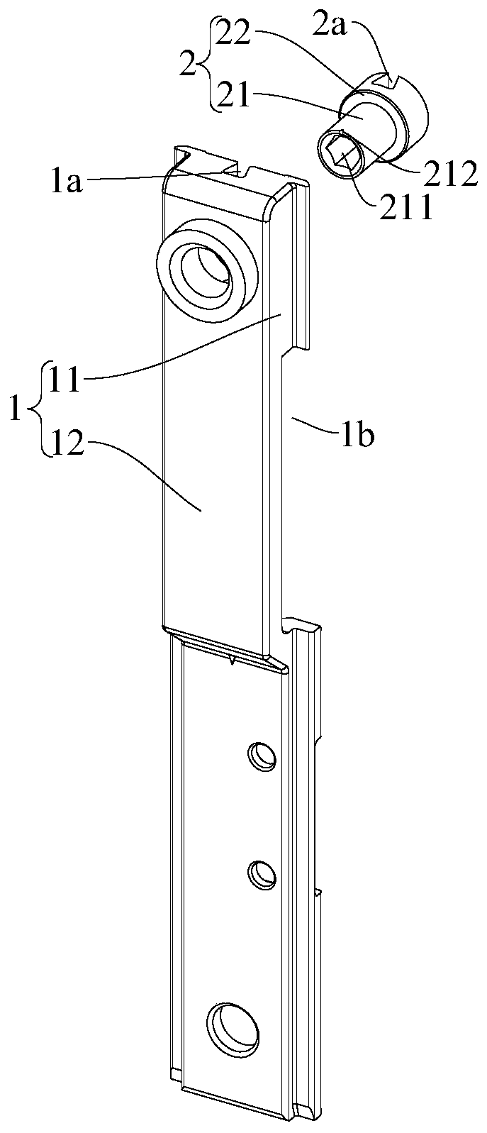 Shearing part, transmission part, shearing assembly and door and window structure