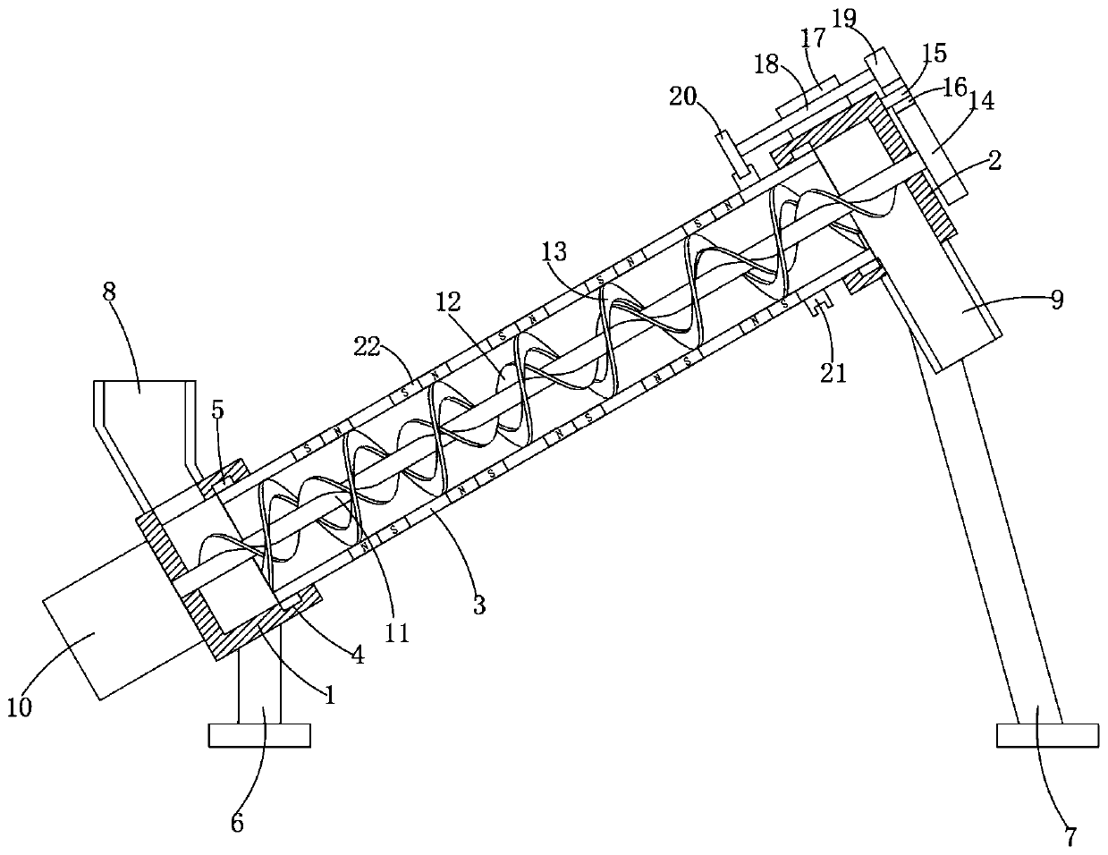 Spiral material lifter for grain storage and transportation