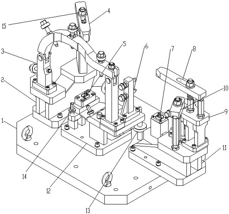 Clamp for processing gearbox body of forklift