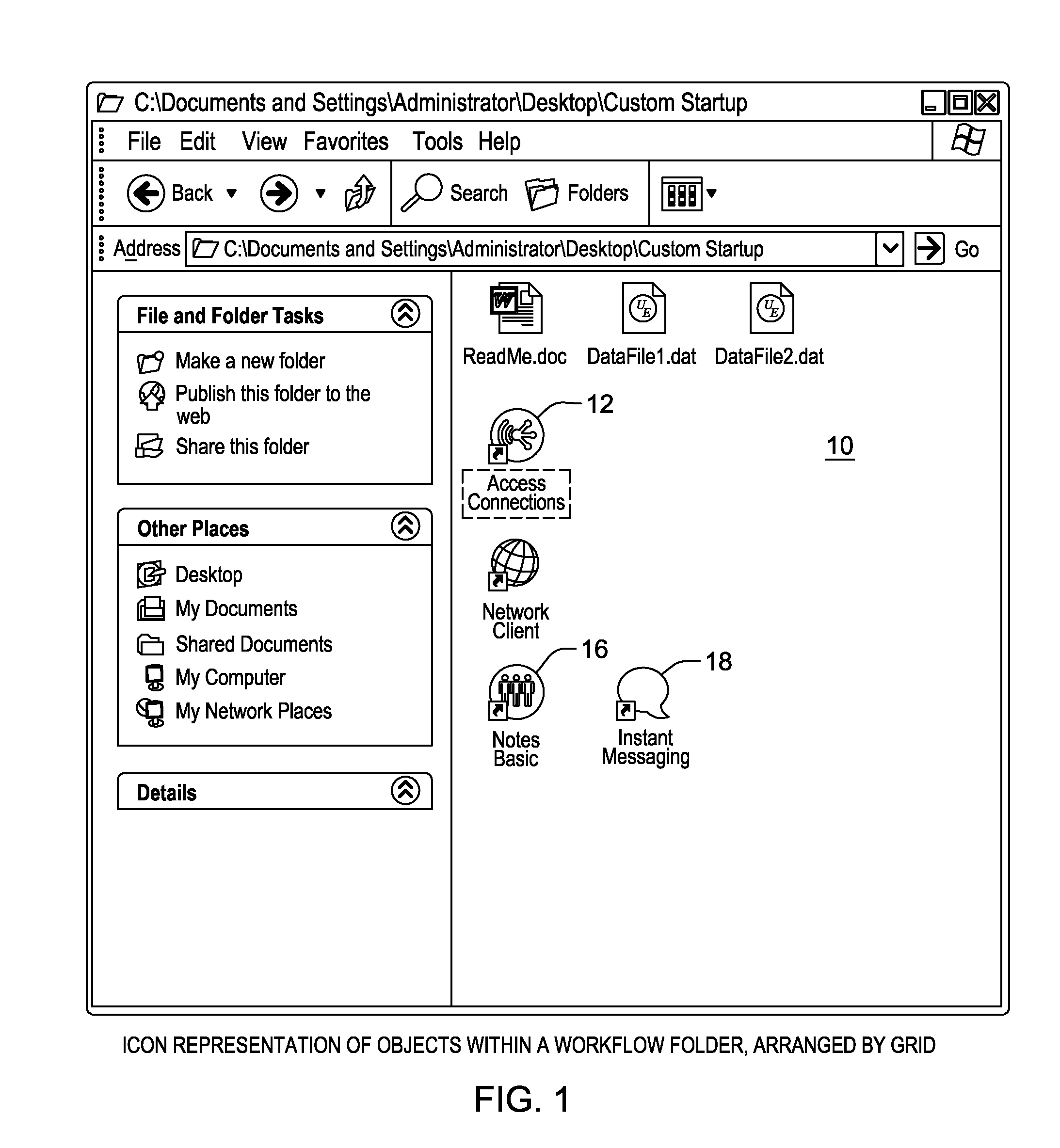 Designing task execution order based on location of the task icons within a graphical user interface