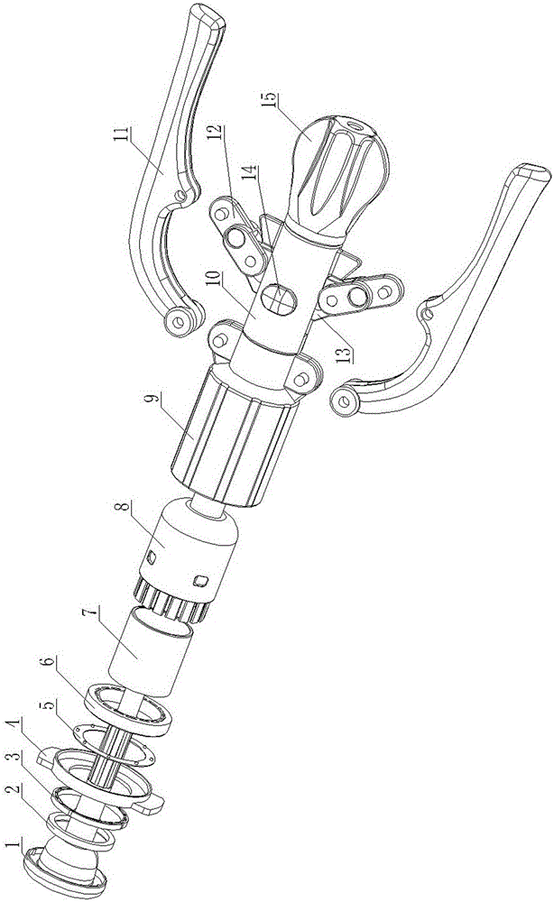 Osculating assembly of disposable circumcision anastomat