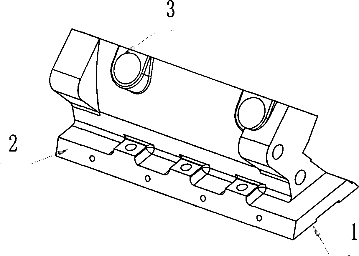 Technique for processing poly-angle part blade supporting seat