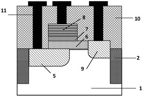 Tunneling field effect transistor inhibiting output non-linear opening and preparing method of tunneling field effect transistor