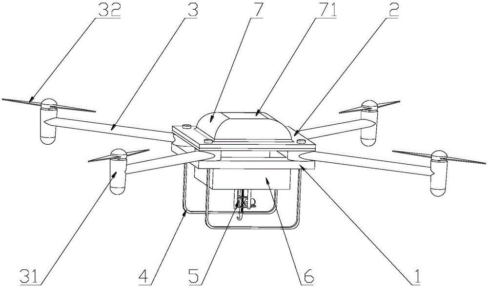 Hooking type carrying UAV (unmanned aerial vehicle)