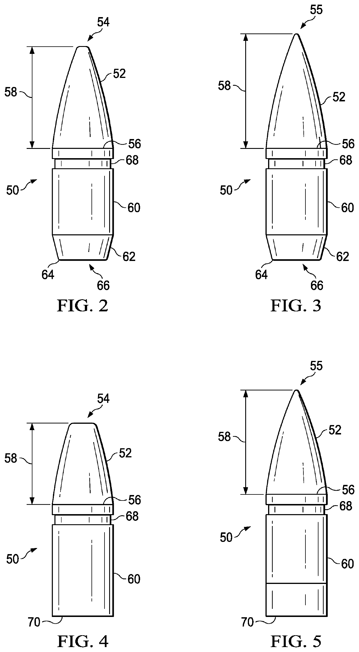 Polymer ammunition having a projectile made by metal injection molding