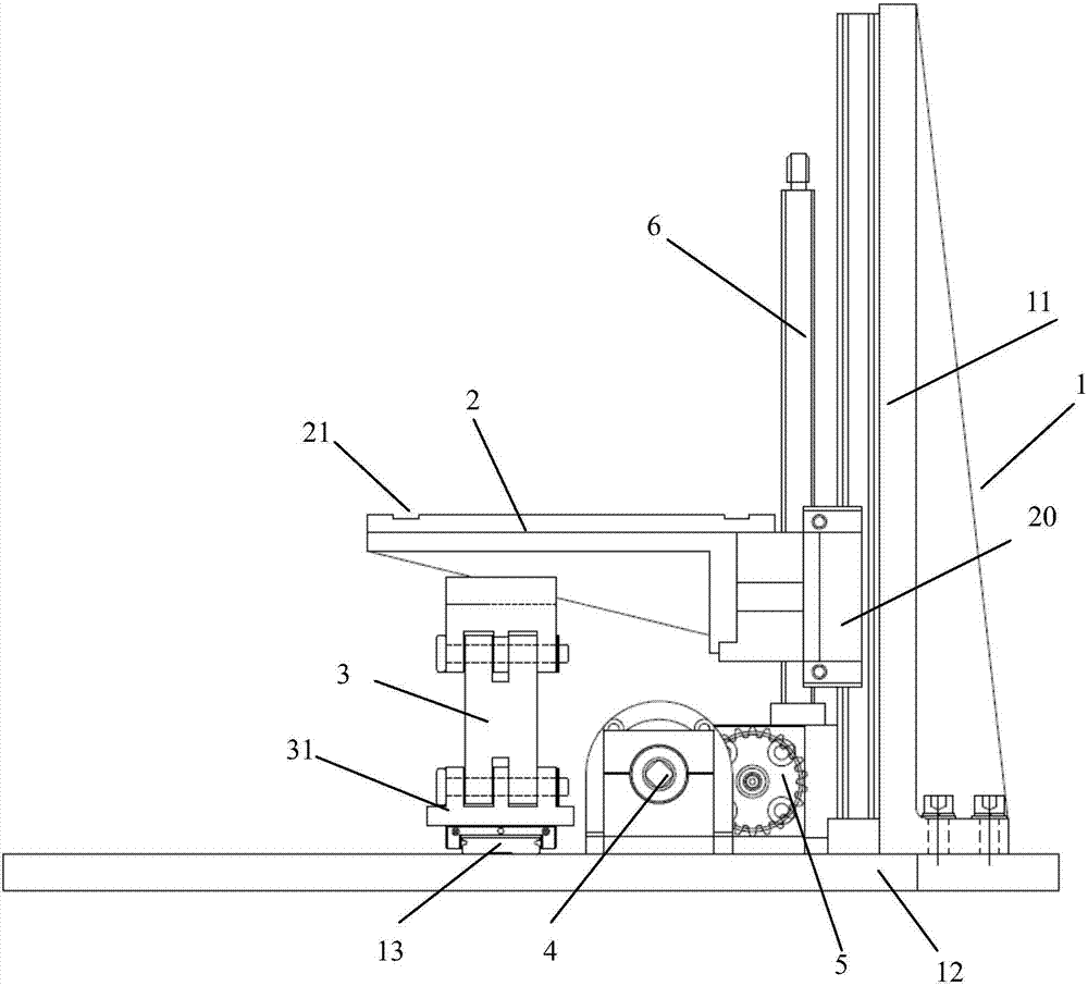 Elevating linkage type drive device and control method thereof