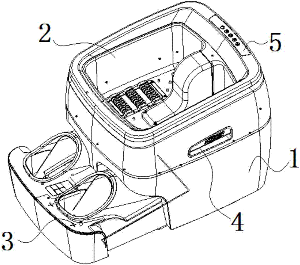 Double-layer telescopic foot-bath foot-massage multifunctional integrated machine