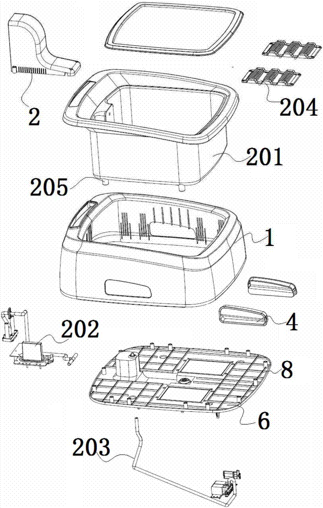 Double-layer telescopic foot-bath foot-massage multifunctional integrated machine