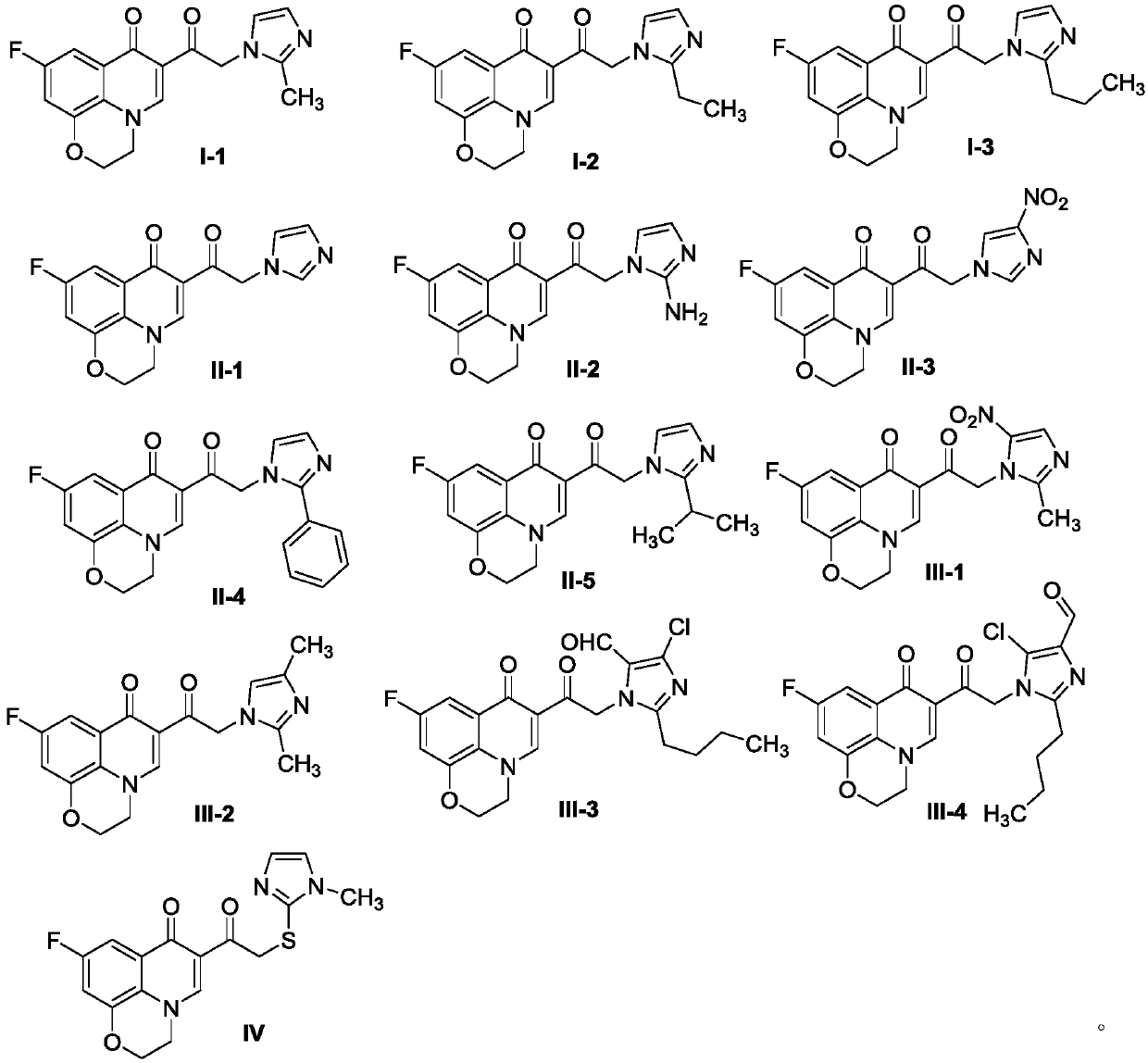 Quinolone imidazole compound as well as preparation method and application thereof