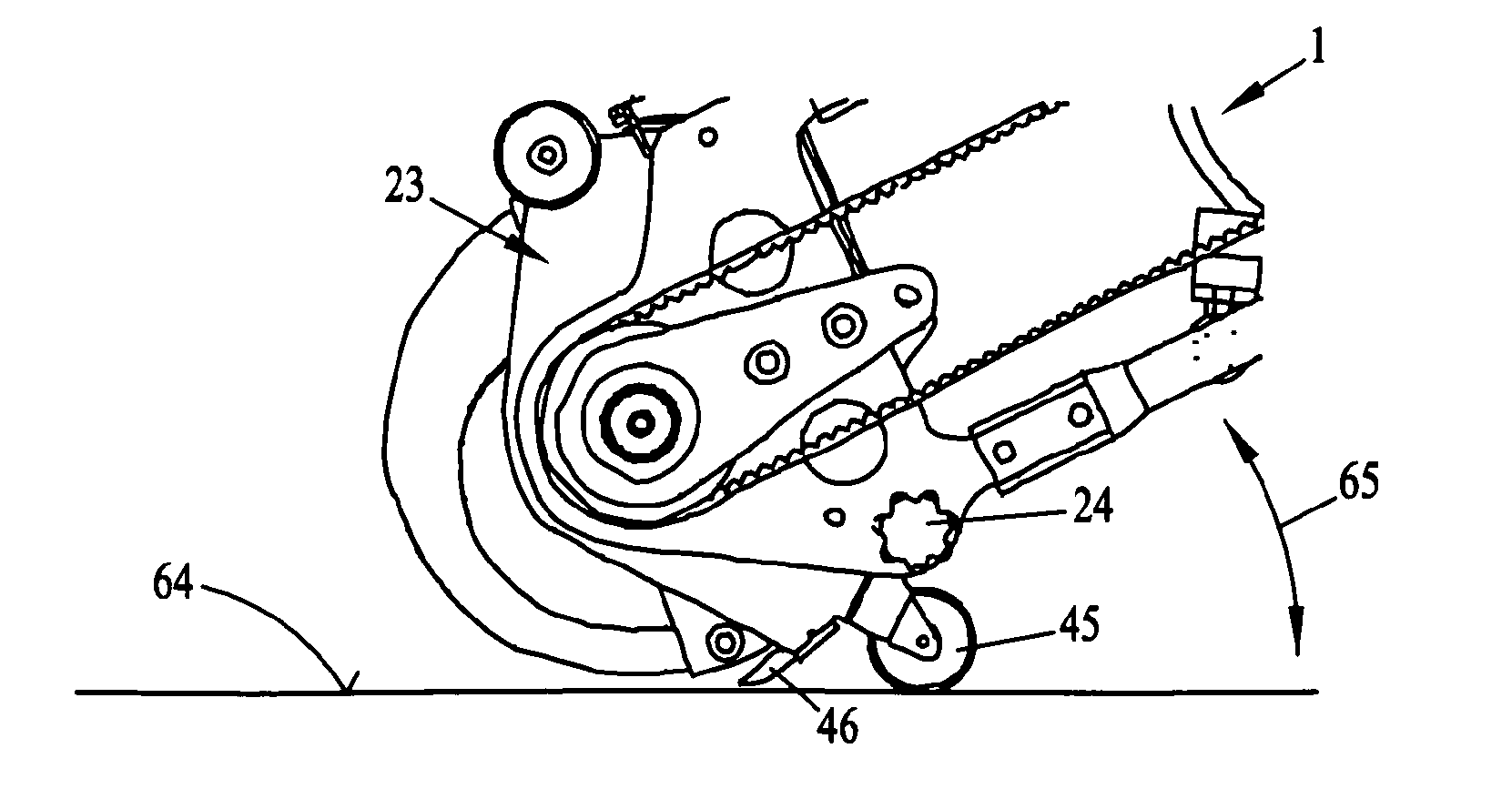 Combination device for snow throwing, mowing, scarifying, soil breaking or the like