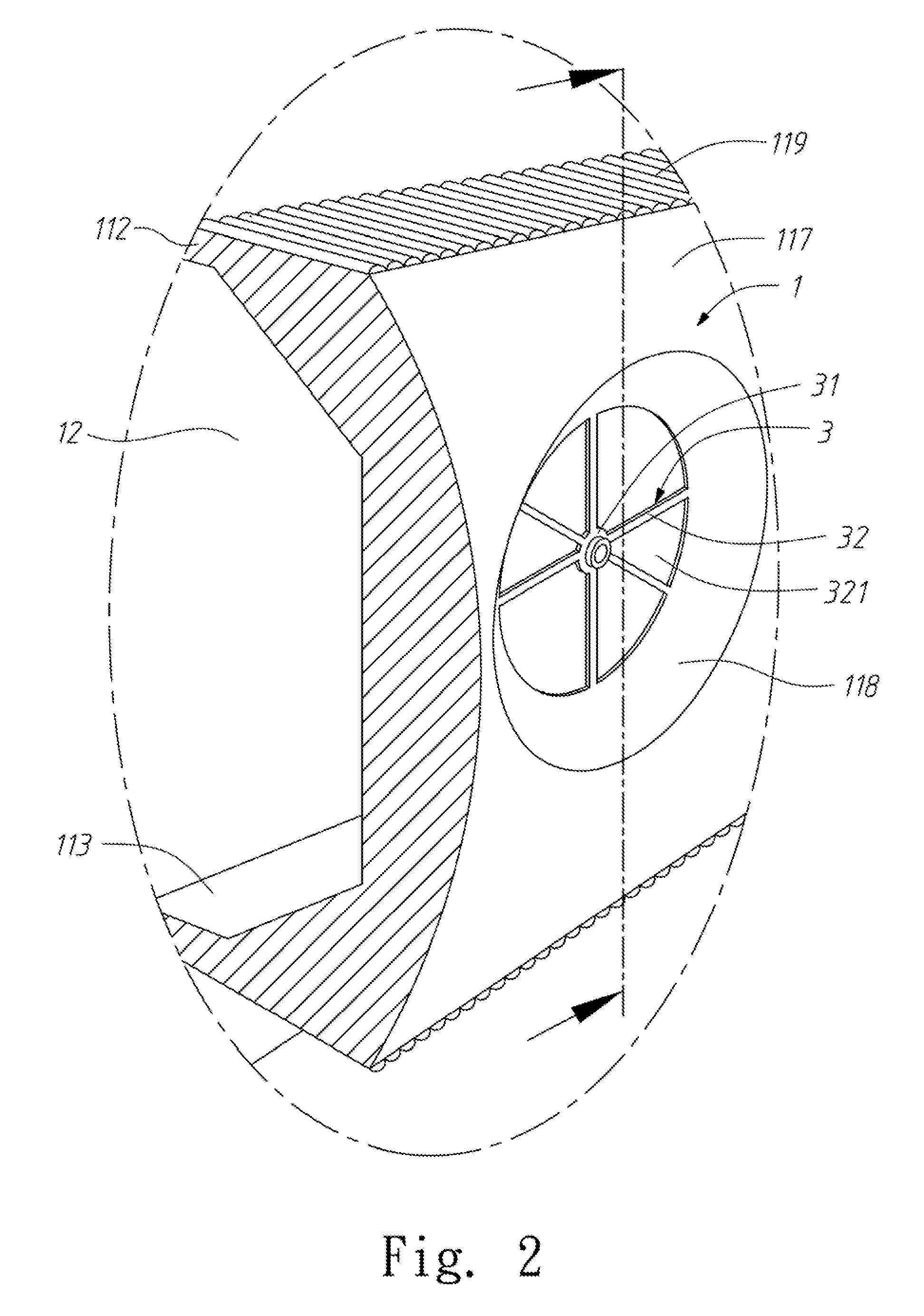 Vane structure for vertical axis wind power generator