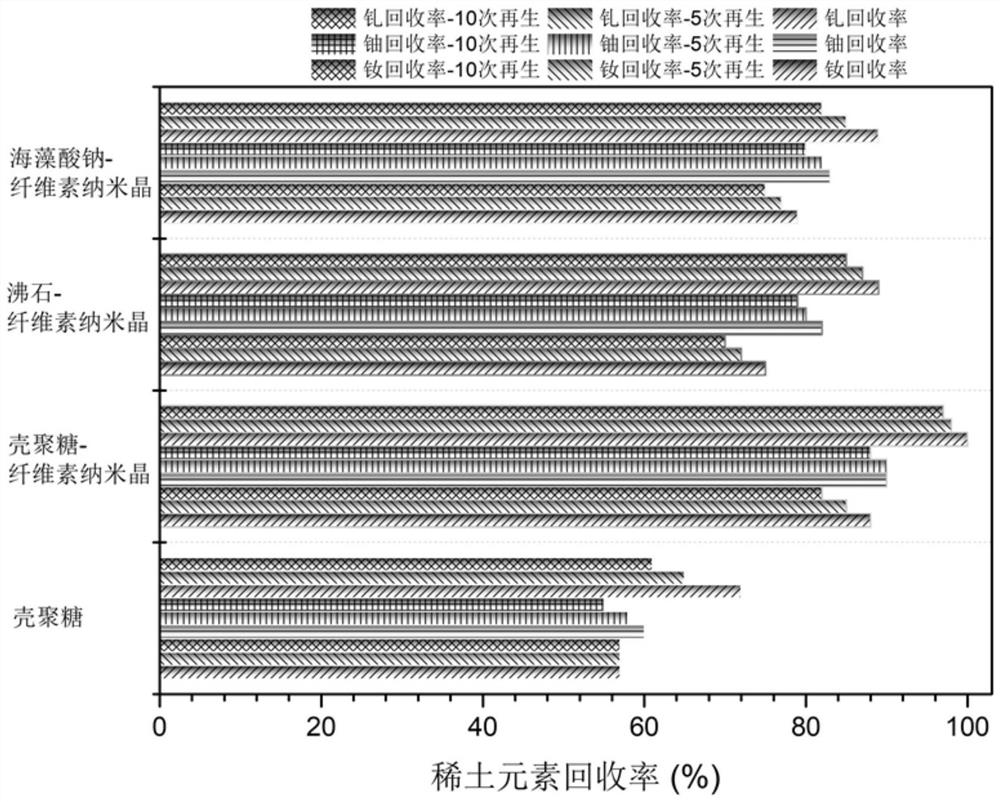 A cellulose nanocrystal-loaded chitosan adsorbent and its application in recycling rare earth elements from sewage