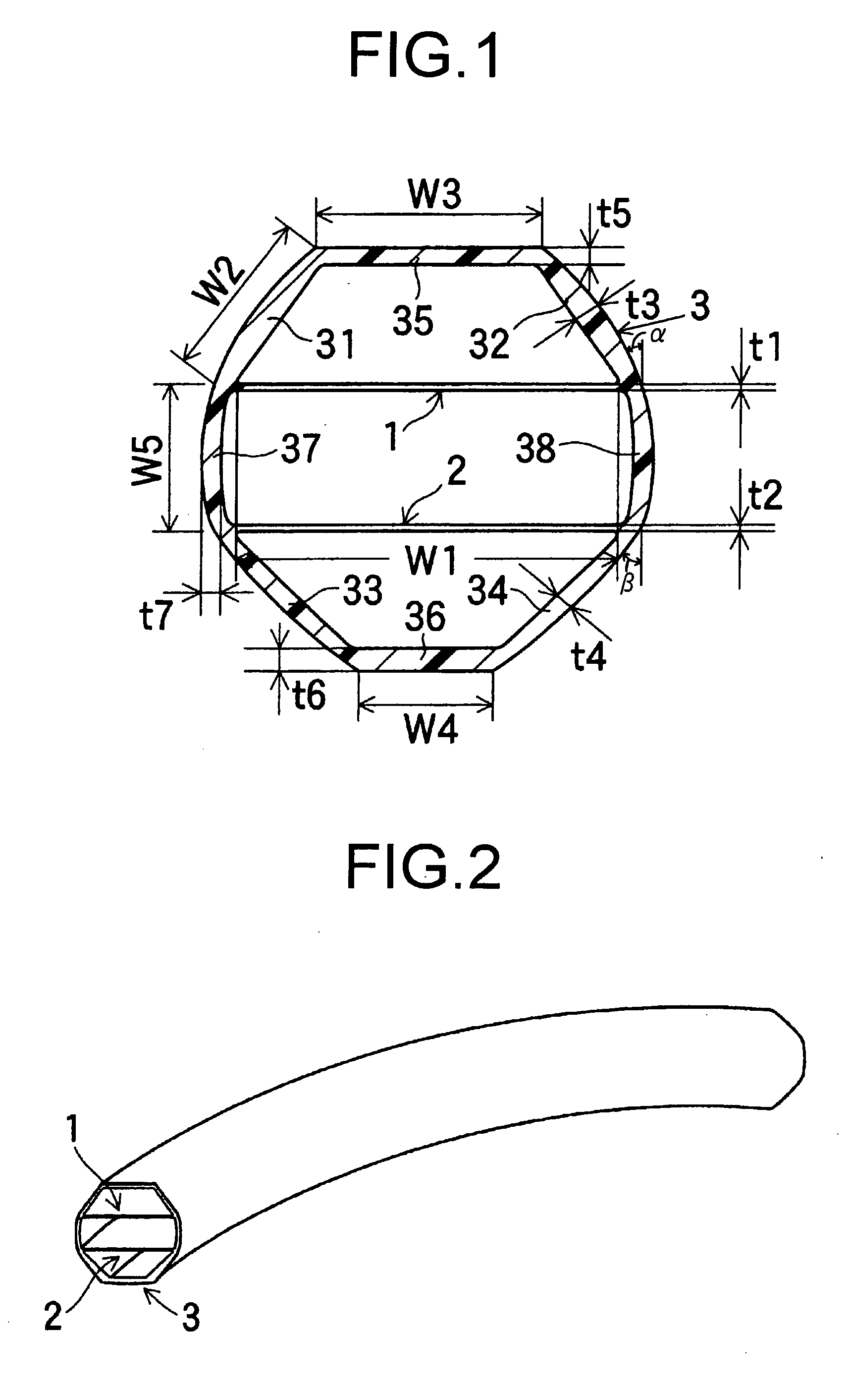 Impact-absorbing member for vehicles