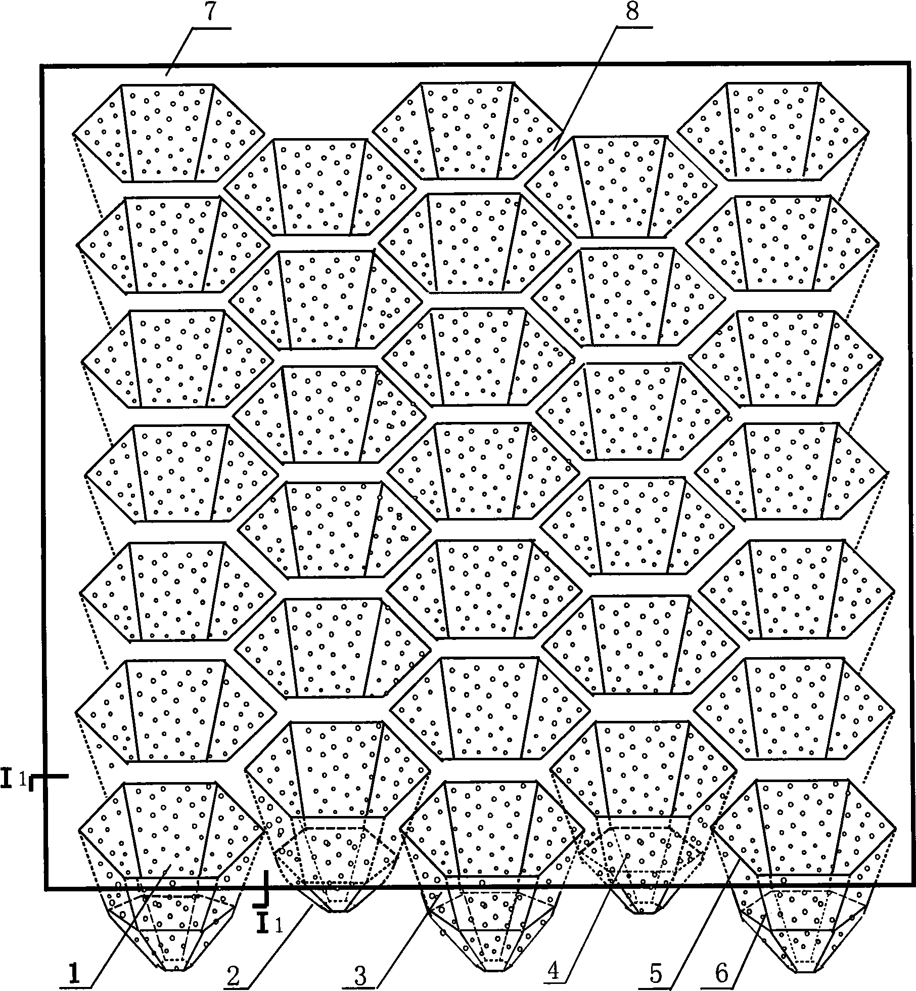 Stoup body seedling cultivation disk with micropore and hexagonal pyramid bottom