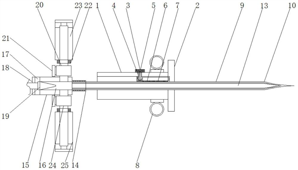 Auxiliary device for treating large pelvic cyst and abdominal cyst in combination with injection under ultrasonic guidance