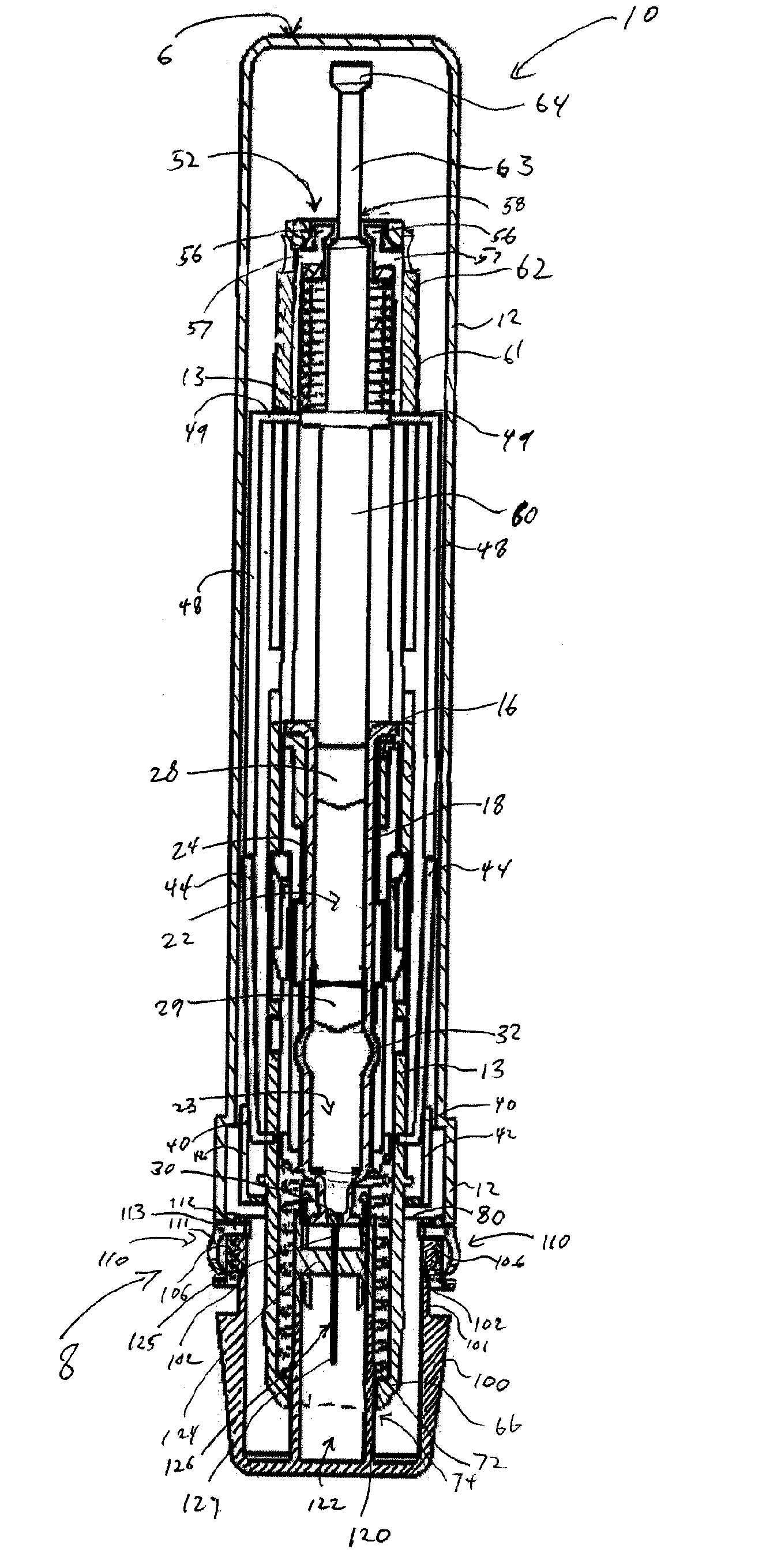 Two-stage reconstituting injector