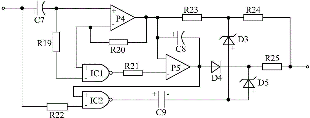 Blue-LED lamp nonlinear drain electrode drive system based on logic protection amplifying circuit