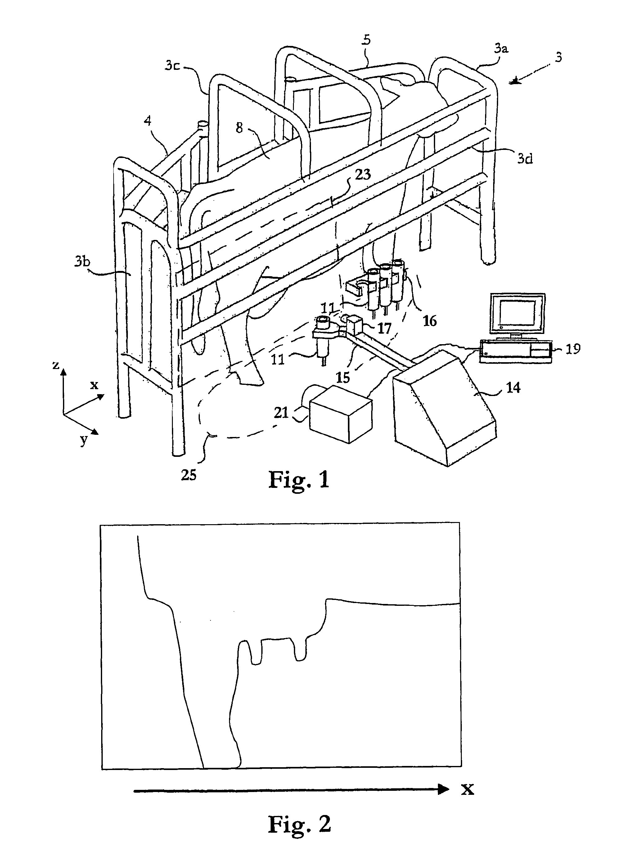 Arrangement and method for visual detection in a milking system