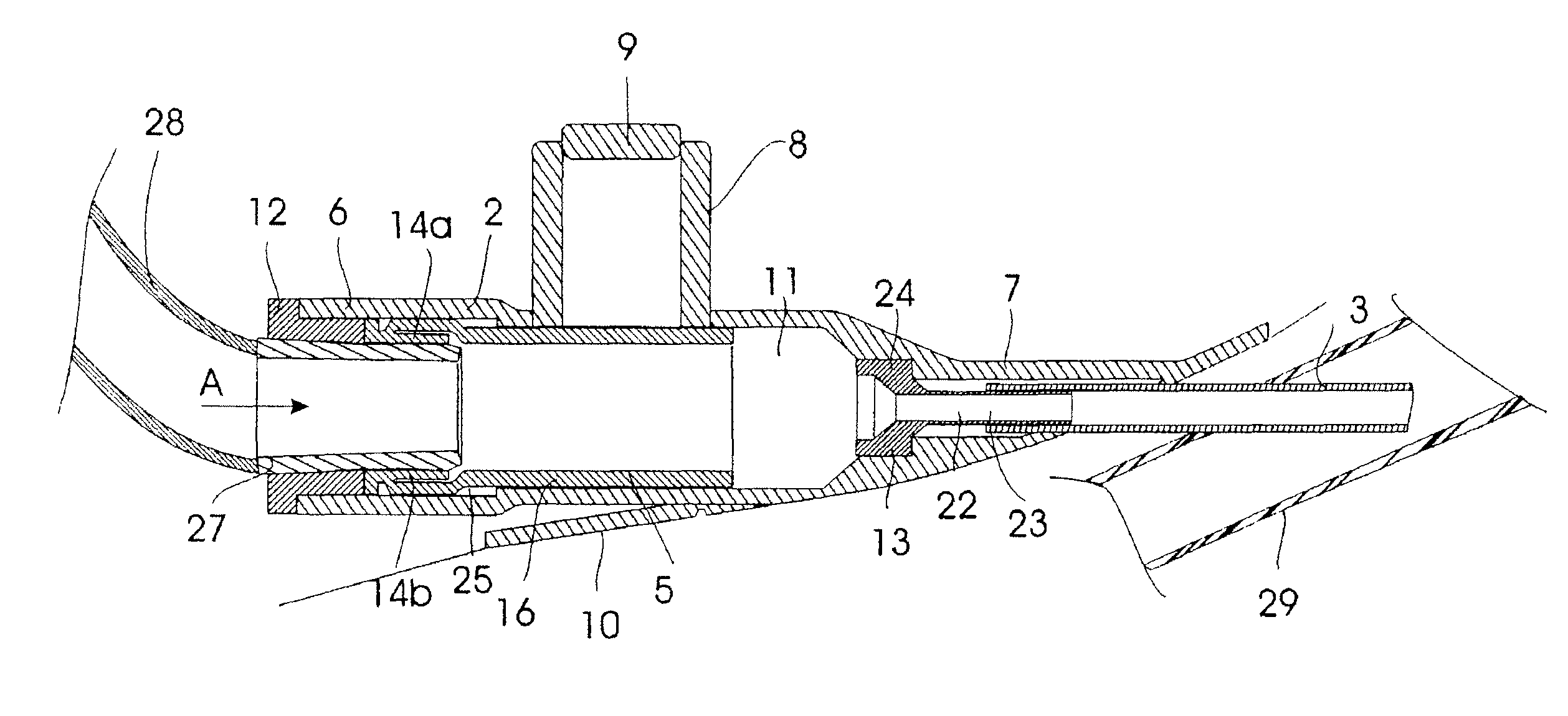 Peripheral catheter assembly and method of using it