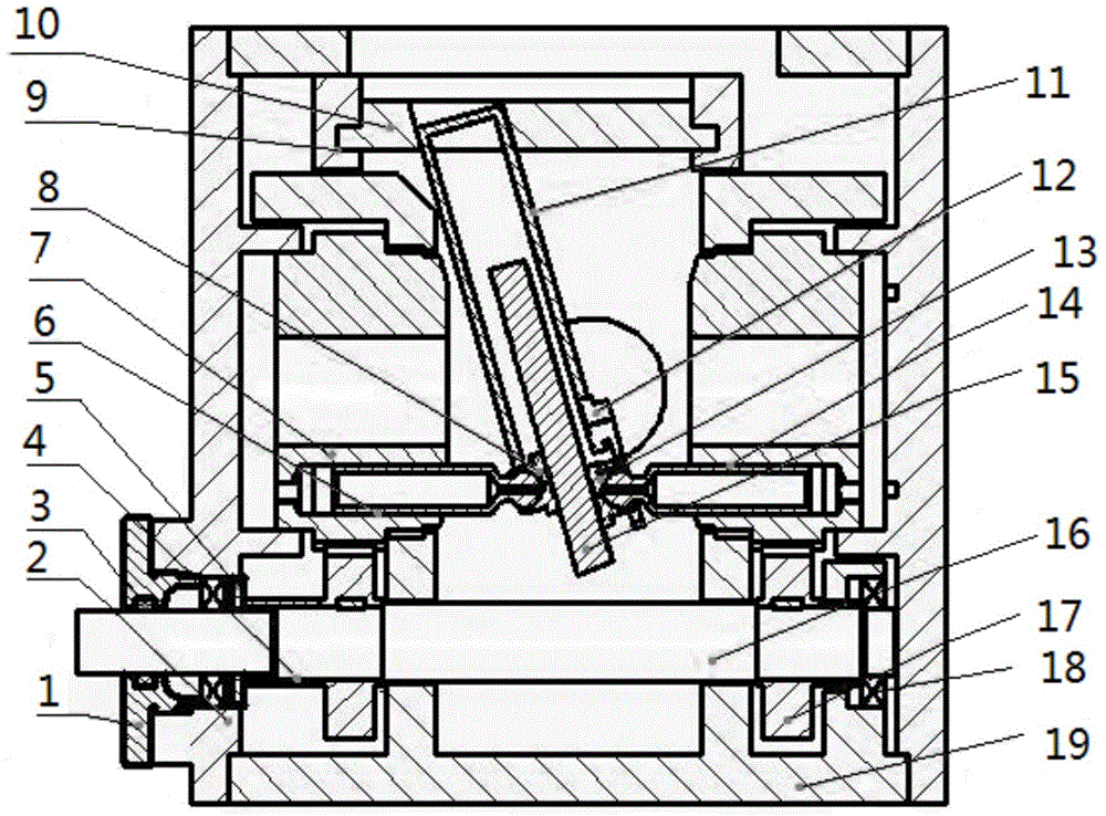 Displacement sensor follower mechanism for testing the thickness of the oil film on the auxiliary shoe