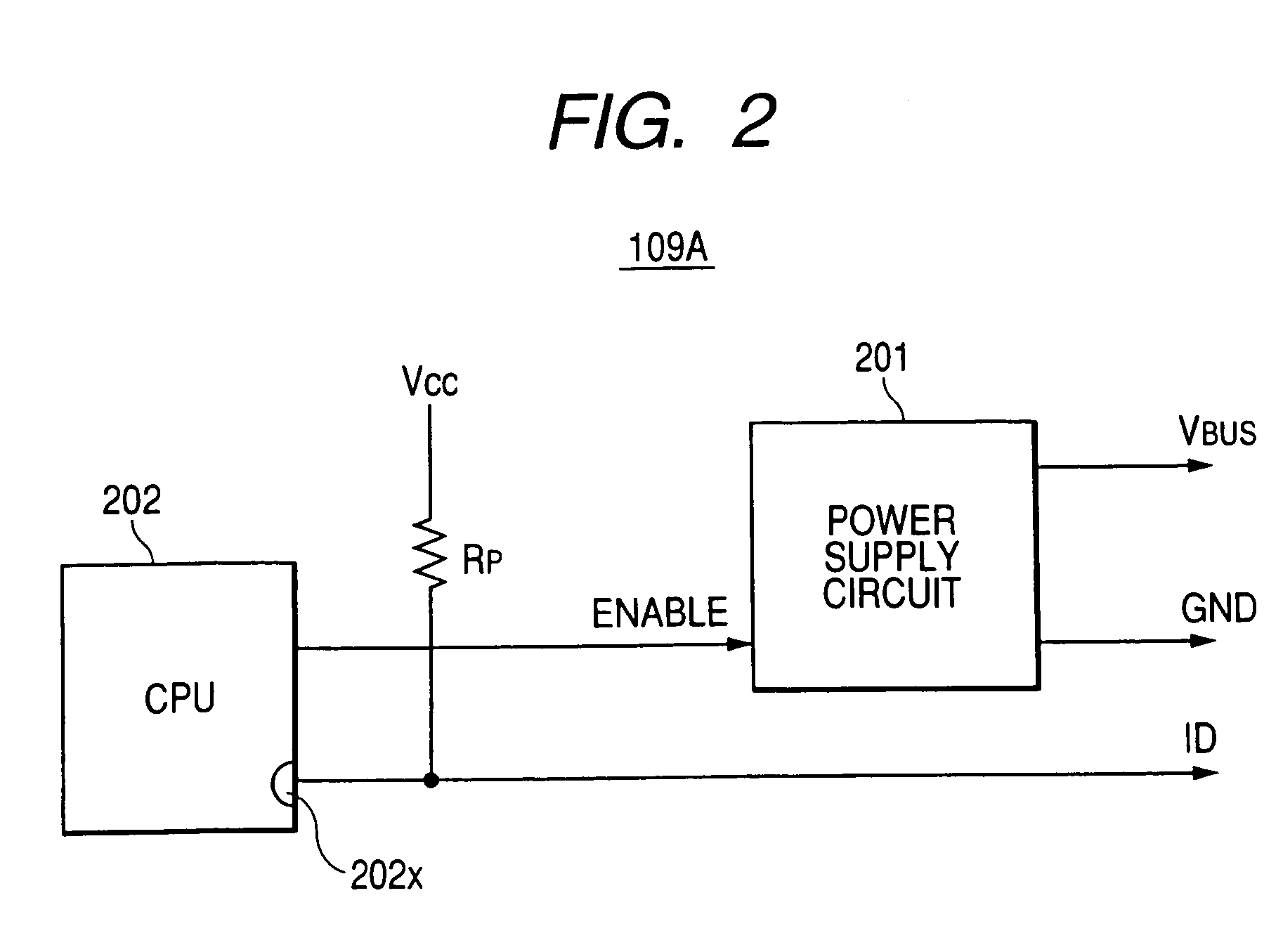 Device that provides power to a host via a Mini-B interface upon detection of a predetermined voltage