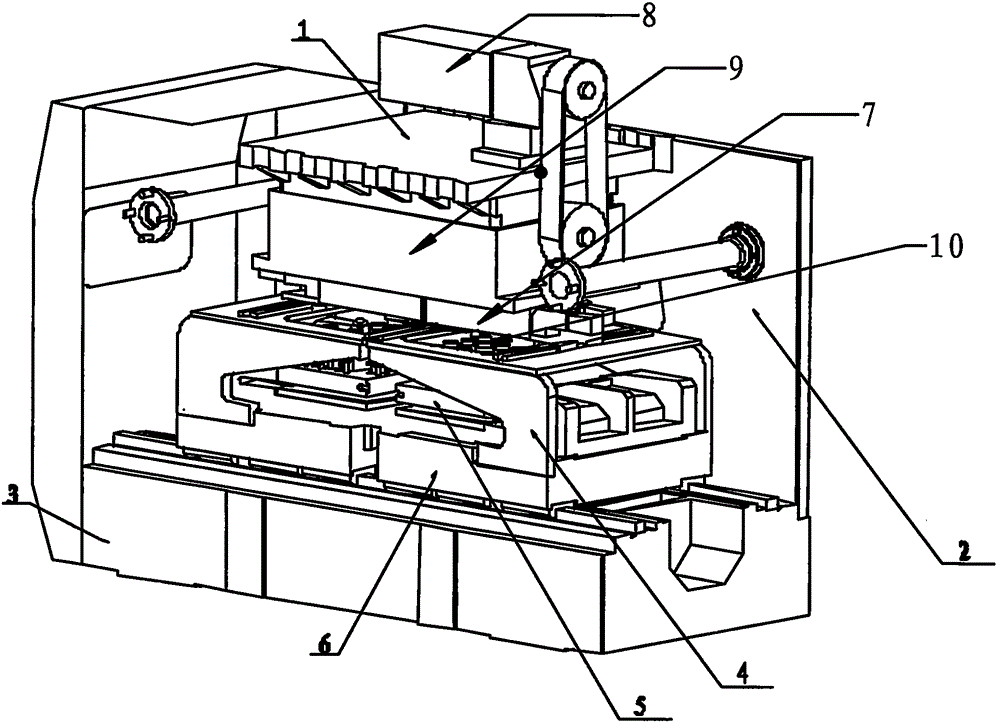 Operation method of main punching device of integrated full-automatic device for punching and cutting metal plates