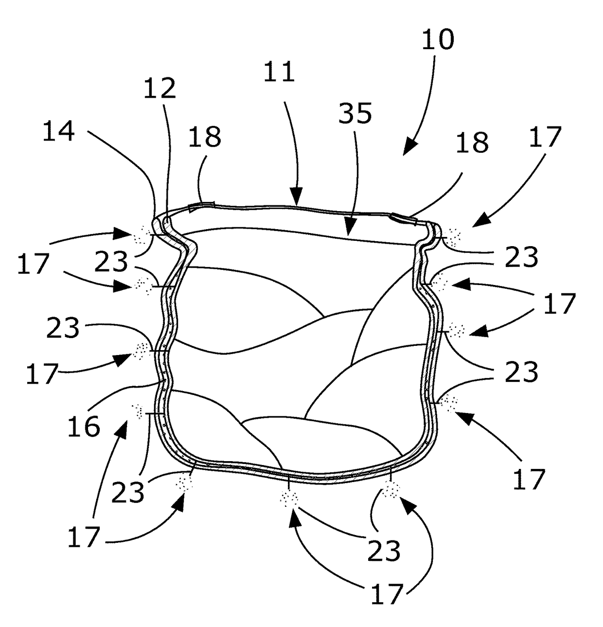 Cat-repelling trash bag and associated use thereof