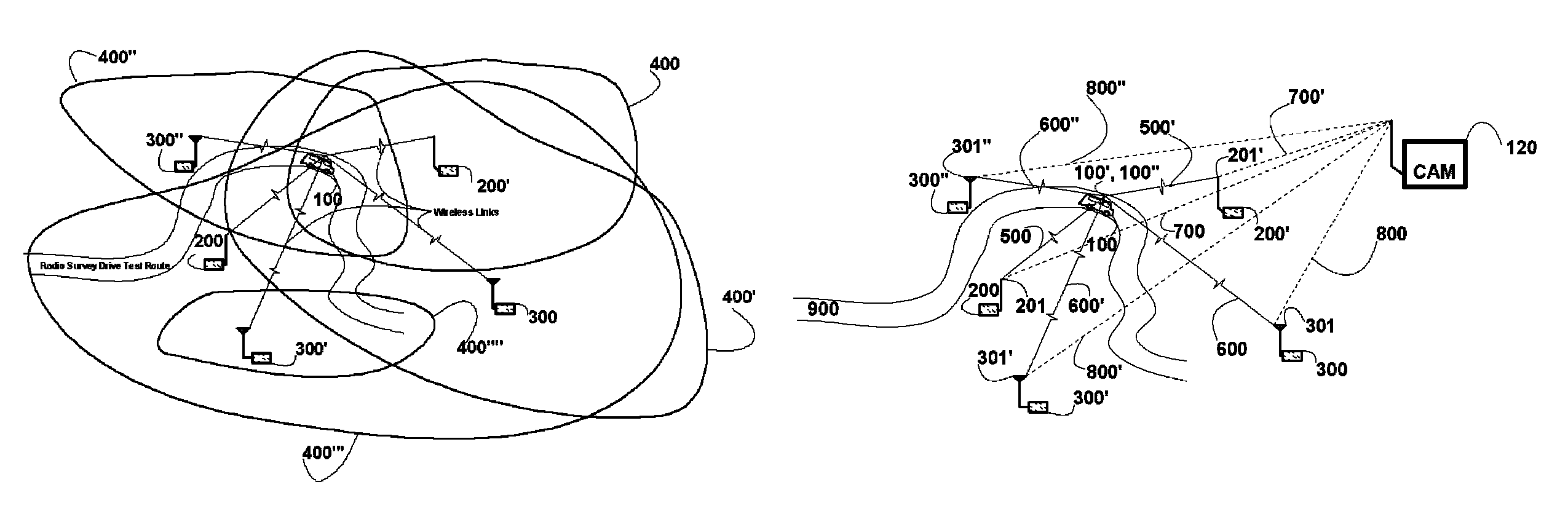 System and method for point to multipoint radio survey