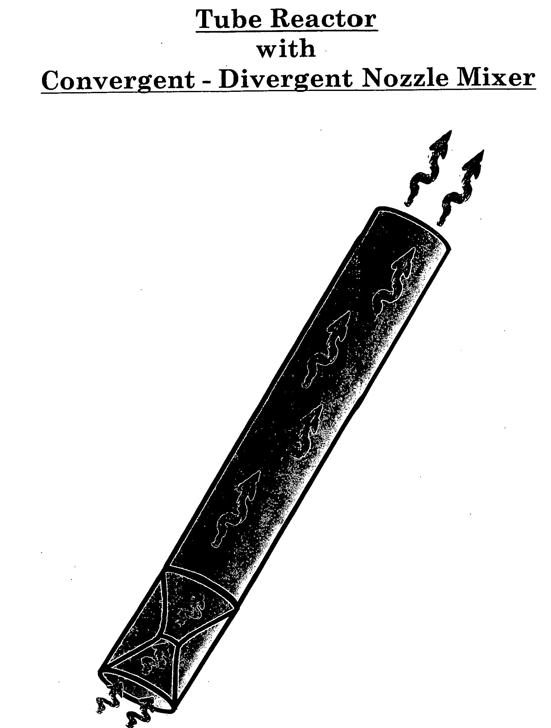 Use of a device or devices, such as a convergent divergent funnel mixer, to optimize the available reaction volume, the raw material feed ratios and the weight hourly space velocity in a tube reactor