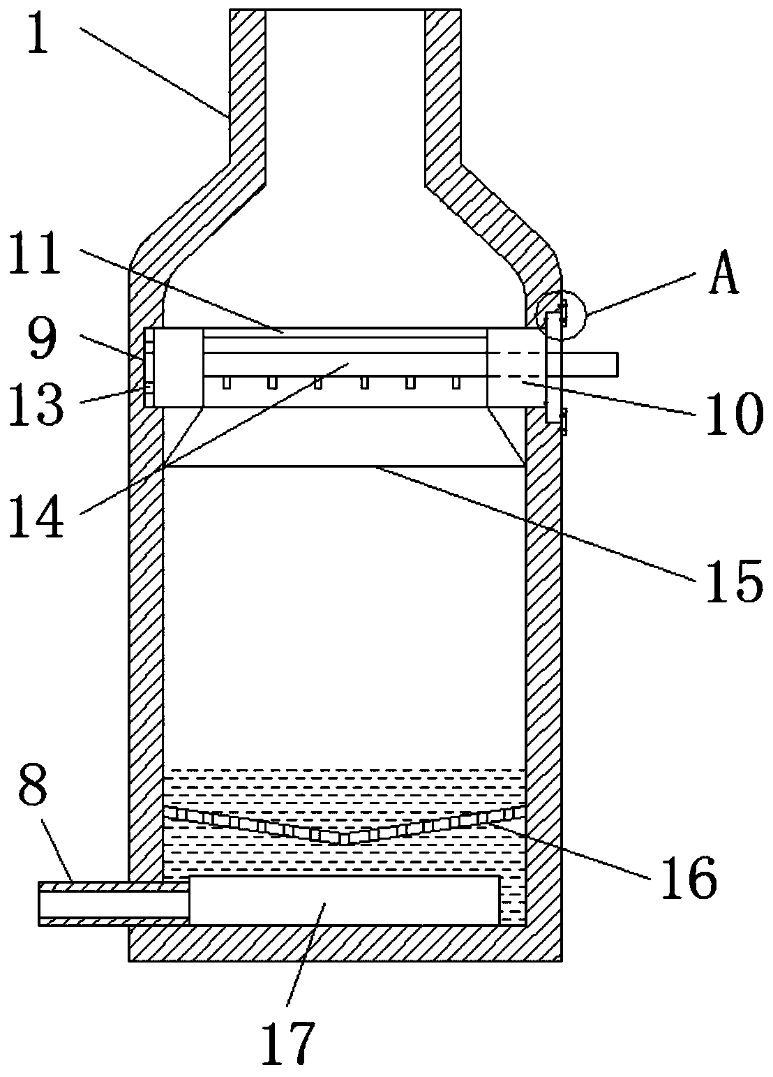 Convenient-to-replace filtering device for desulfurization tower