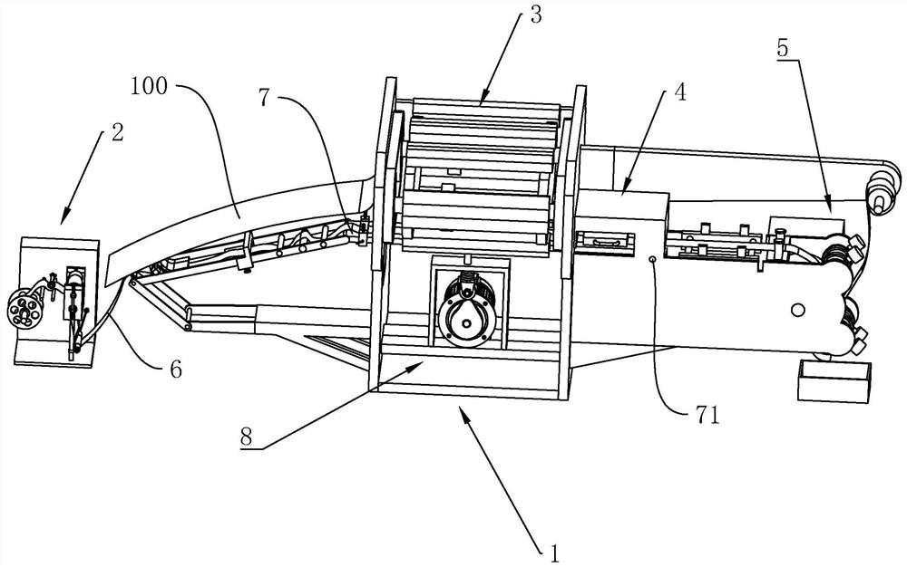 A kind of inclined flattening trademark machine